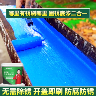 蓝色防锈漆金属防腐铁锈转化剂免打磨彩钢瓦翻新专用底漆固锈油漆