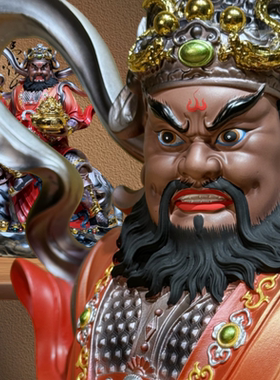 武财神赵公明神像骑黑虎