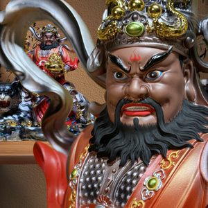 武财神赵公明神像骑黑虎