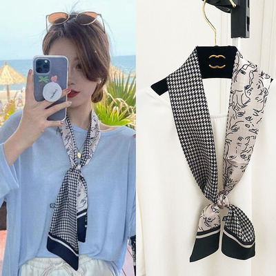 网红春秋温柔风小众格子冬季丝巾