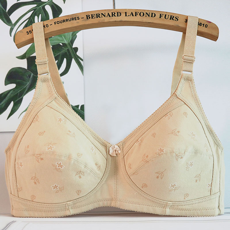棉质大码大罩杯文胸妈妈无钢圈薄款胸罩中老年人中老年人大号乳罩