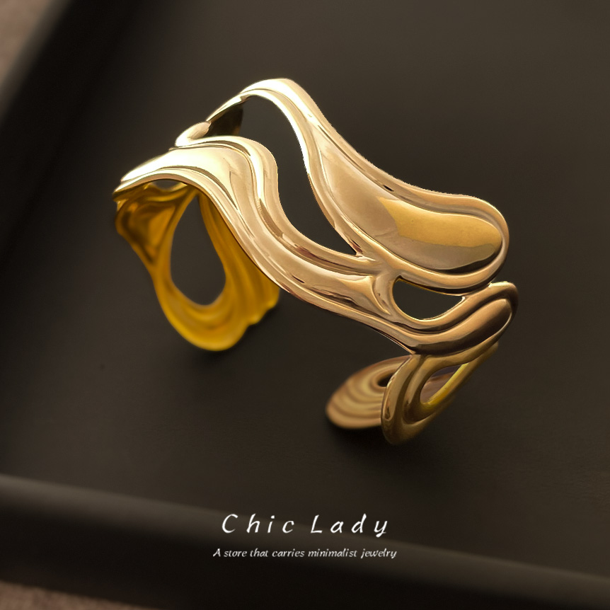 异形手镯叠戴手镯高颜值小众风异域风肌理时髦夸张手饰