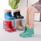 秋冬季 四季 加绒加厚保暖雨靴 女胶鞋 厨房防水防滑鞋 雨鞋 女短筒水鞋
