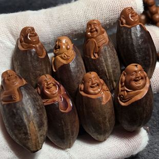 橄榄核紫皮包衣弥勒手串