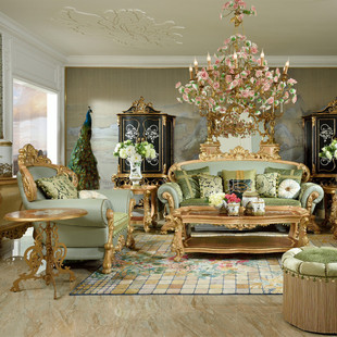 欧式 沙发法式 全实木雕刻富兰蒂斯茶几高档奢华别墅客厅组合可定制