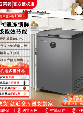 美菱100DTECX减霜小冰柜家用小型商用大容量冷冻冷藏两用卧式冷柜