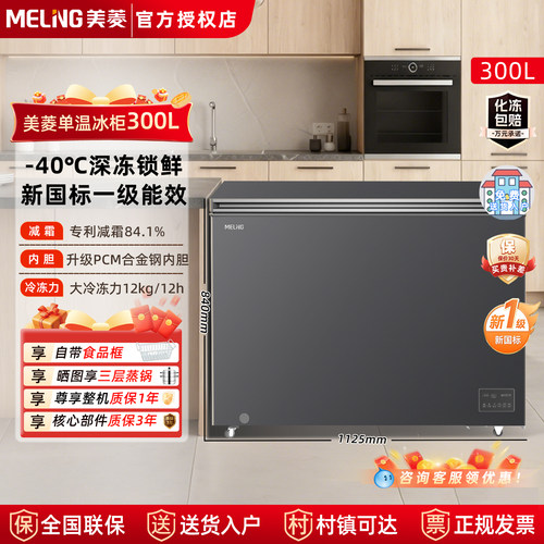 美菱减霜大冰柜家用商用全冷冻柜