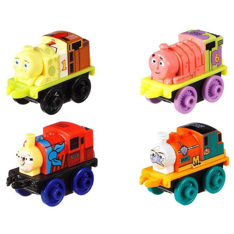 托马斯迷你mini海绵宝宝9只装4只装限量版小火车男孩套装玩具