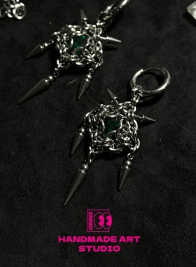 INNO拜占庭首饰Chainmail钛钢项链耳环亚文化辣妹choker包钻