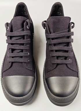 特价！KOAN自制全黑帆布低帮系带厚底鞋情侣头像帆布鞋TPU奶香底