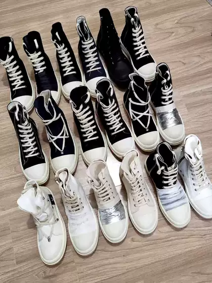 Special Offer Koan LAOSHU Dujia Ro High-Top Lace-Up Canvas Shoes Dk White Pleated Couple's Milky Tpu Thick-Soled Shoes