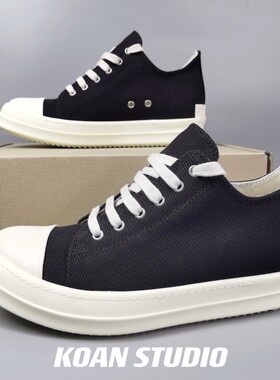 KOAN自制 22年款大斜纹低帮系带白头DK情侣TPU底厚底鞋RO硬底鞋
