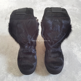 KOAN家2021新马毛倒三角厚底鞋情侣增高鞋