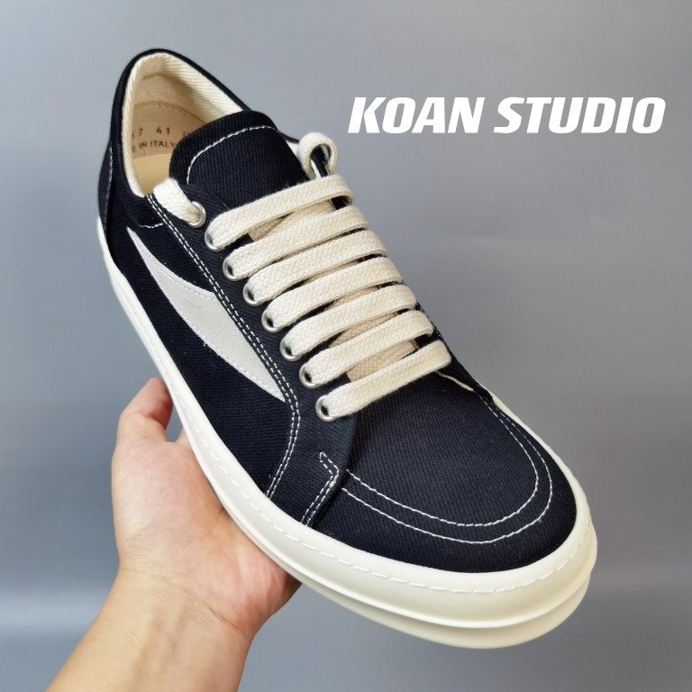 KOAN自制RICK斜纹布V**S款情侣硬底鞋 厚底休闲布鞋TPU底奶香味