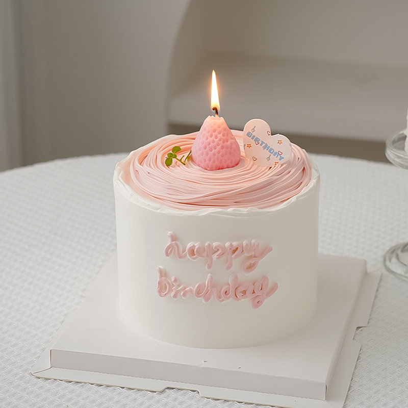 少女心生日蛋糕装饰草莓蜡烛插件