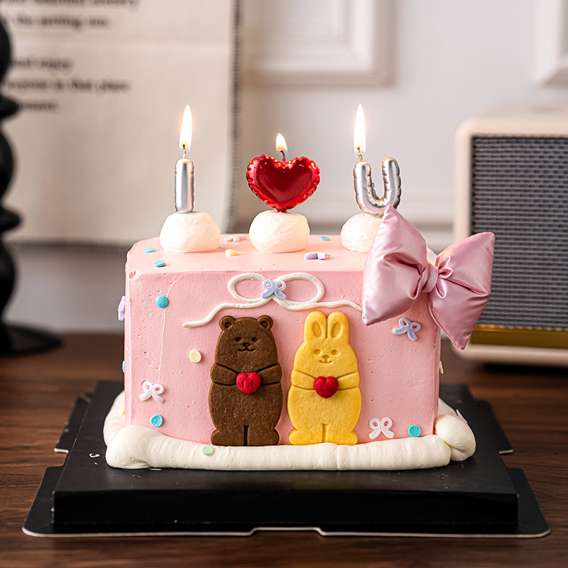 立体蝴蝶结2.14情人节蛋糕装饰I LOVE YOU熊兔饼干告白蜡烛插件,节庆用品/礼品,节日装扮用品,淘宝优惠券,粉丝福利购,淘宝优惠卷