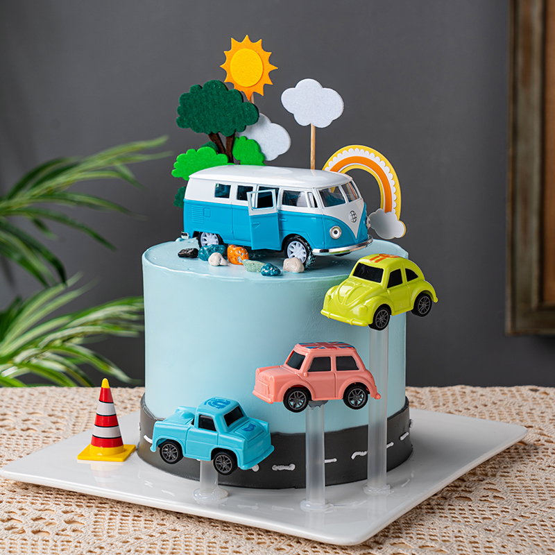 汽车玩具儿童生日派对蛋糕装饰