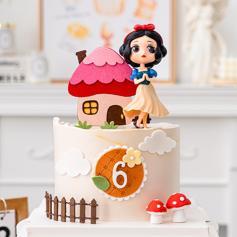 儿童生日蛋糕装饰可爱小公主摆件女生生日派对公主女孩装扮配件