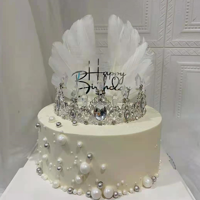 女生生日蛋糕装饰水晶大皇冠摆件