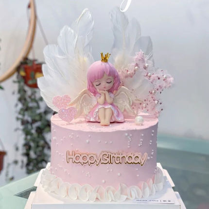 蜜雪儿公主烘焙蛋糕装饰摆件少女心生日派对可爱天使女孩装扮插件