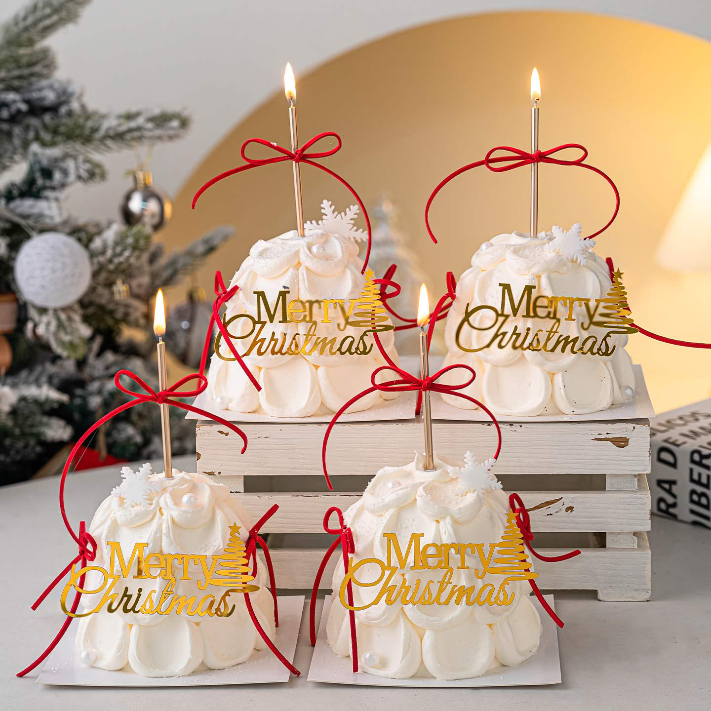 2026圣诞节快乐许愿树蛋糕装饰MerryChristmas亚克力烘焙装扮插件
