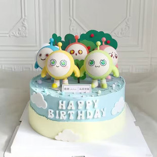 卡通仔仔蛋糕裝 扮插件 飾擺件可愛仔仔熊失心熊小熊擺件兒童生日裝