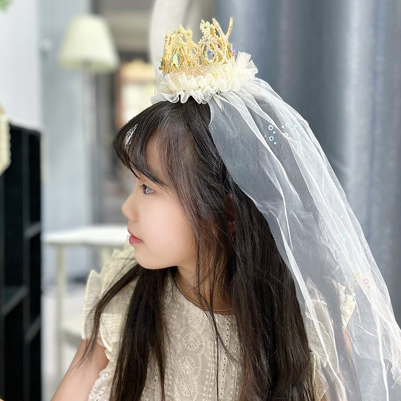 ins生日蛋糕发箍头箍宝宝儿童少女公主皇冠拍照道具网红派对装饰