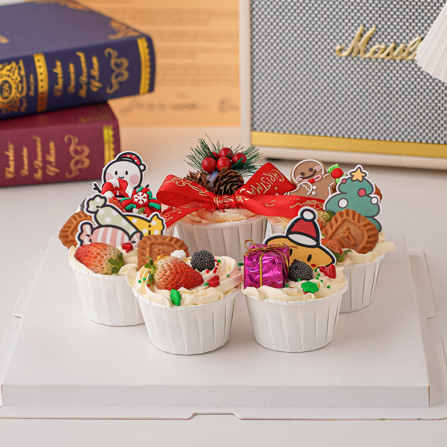 2026圣诞节纸杯蛋糕装饰糖果姜饼人摆件雪人圣诞树礼包节日插件