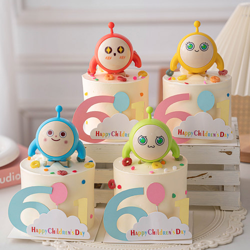 2025六一儿童节网红仔仔派对蛋糕装饰摆件卡通失心熊粉仔熊插件