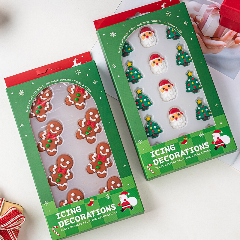 圣诞老人姜饼人圣诞树压片糖果烘焙甜品装饰点缀2026圣诞节蛋糕