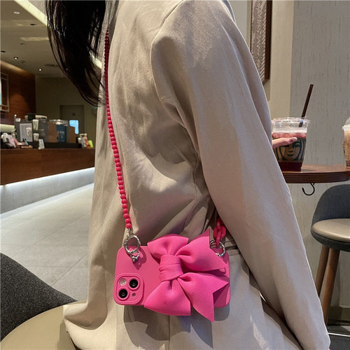 苹果小众硅胶防摔斜挎链条