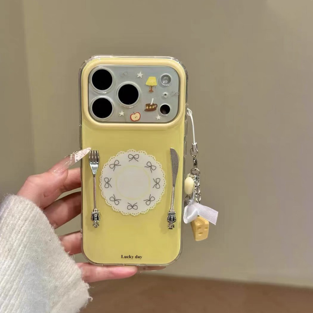 创意刀叉大镜框防摔iPhone手机壳
