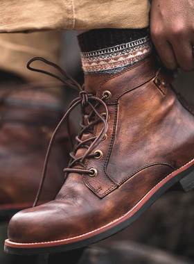 Men Shoes Autumn Winter Military Boots Plus Size工装机车男靴