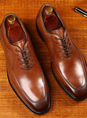 Men Business PU Leather leisure Shoes商务英伦百搭复古皮鞋男