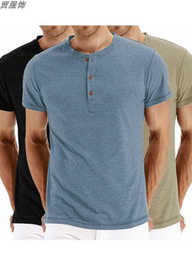 tshirts for men summer tops man t shirt 亨利领男短袖 T恤衫