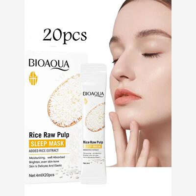 20pcs Rice Sleeping Masks Whitening Anti Wrinkle大米睡眠面膜