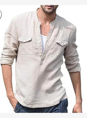 casualwear white shirt man summer blouse tops 衬衣男 纯色