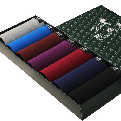 7pcs /underwear men underpants boxer shorts7条礼盒装男士内裤