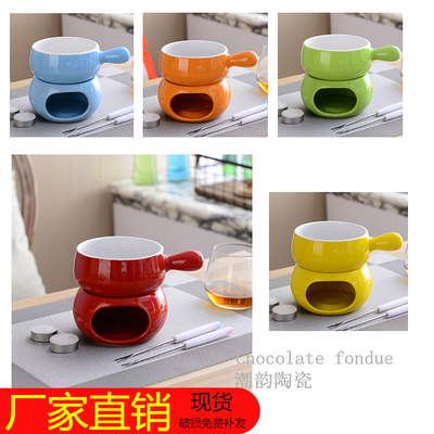 Ice cream fondue set Cheese Ceramic cheese chocolate boiler