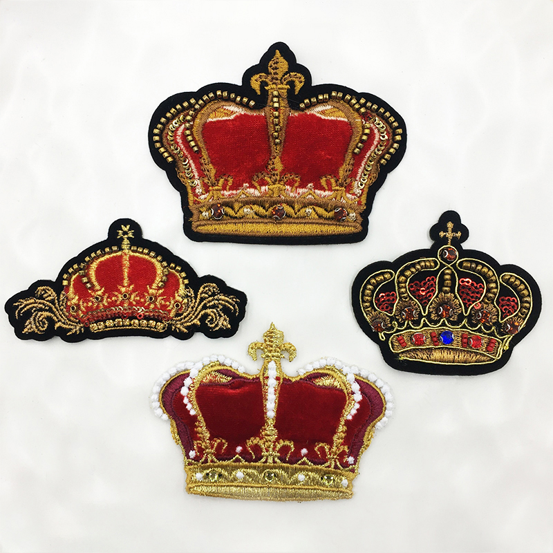 刺绣串珠皇冠布贴裤子帽子补丁