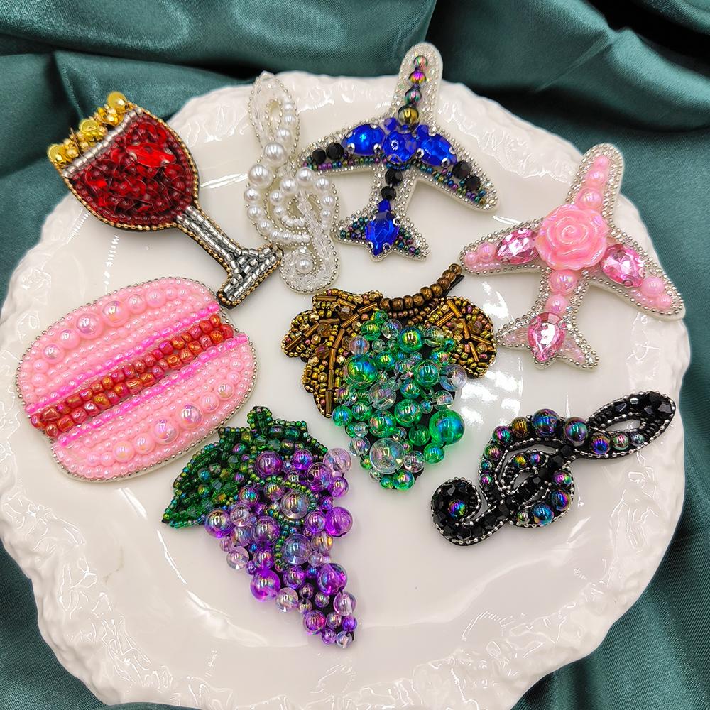 串珠葡萄音符补丁毛衣破洞装饰贴