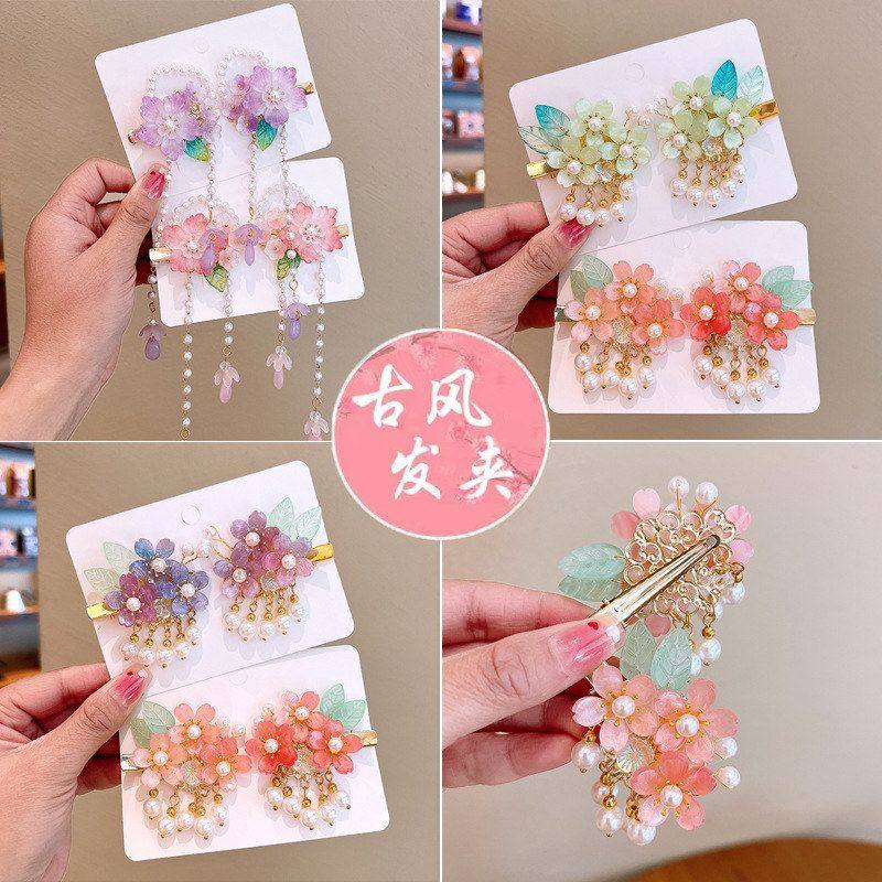 汉服头饰女儿童中国风步摇流苏发卡女童超仙公主古装花朵发夹头饰,饰品/流行首饰/时尚饰品新,发饰,淘宝优惠券,粉丝福利购,淘宝优惠卷