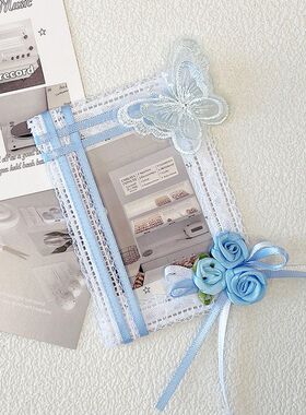蓝色粉色蕾丝小卡卡套拍立得咕卡痛包diy材料配饰三寸成品谷美