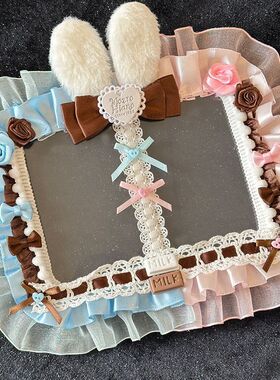 双人双卡位明星CP情侣卡套挂件粉黄色蕾丝高颜值痛包成品手作谷美