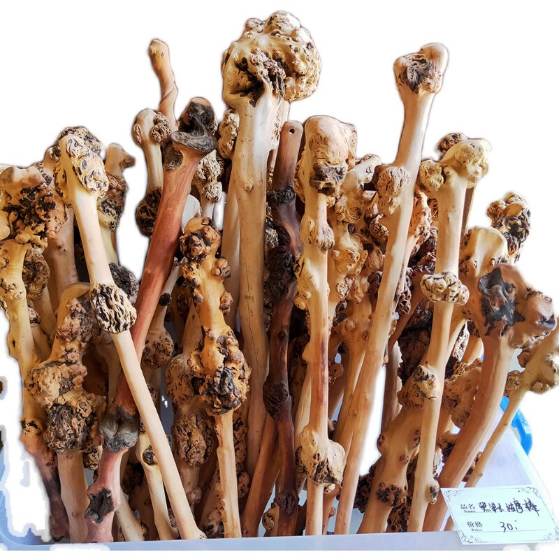 YUNNAN BLACK FRUIT TREE TUMOR HAND HANDLE PIECE LONGEVITY MASSAGE STICK FITNESS SELF-DEFENSE PLAY STICK CAMELLIA WOOD BACK HAMMER NATURAL ROOT