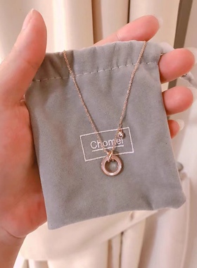 【新加坡正品】chomel圆盘项链正品代小清新气质时尚潮流项链