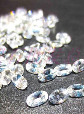 天然新款其他vv白色无色透明白蓝宝石裸石3×5MM椭圆彩宝镶嵌钻石