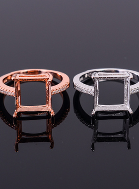 正方形镀18k戒指空托实惠包邮