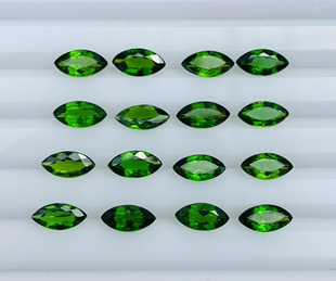 森林绿天然VVS透辉石裸石戒面马眼2*4-5*10MM镶嵌配石空托戒指坠