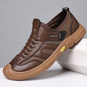 男软底开车男鞋凉鞋批发鞋透气凉鞋网布爸爸男士中年便捷新款夏季